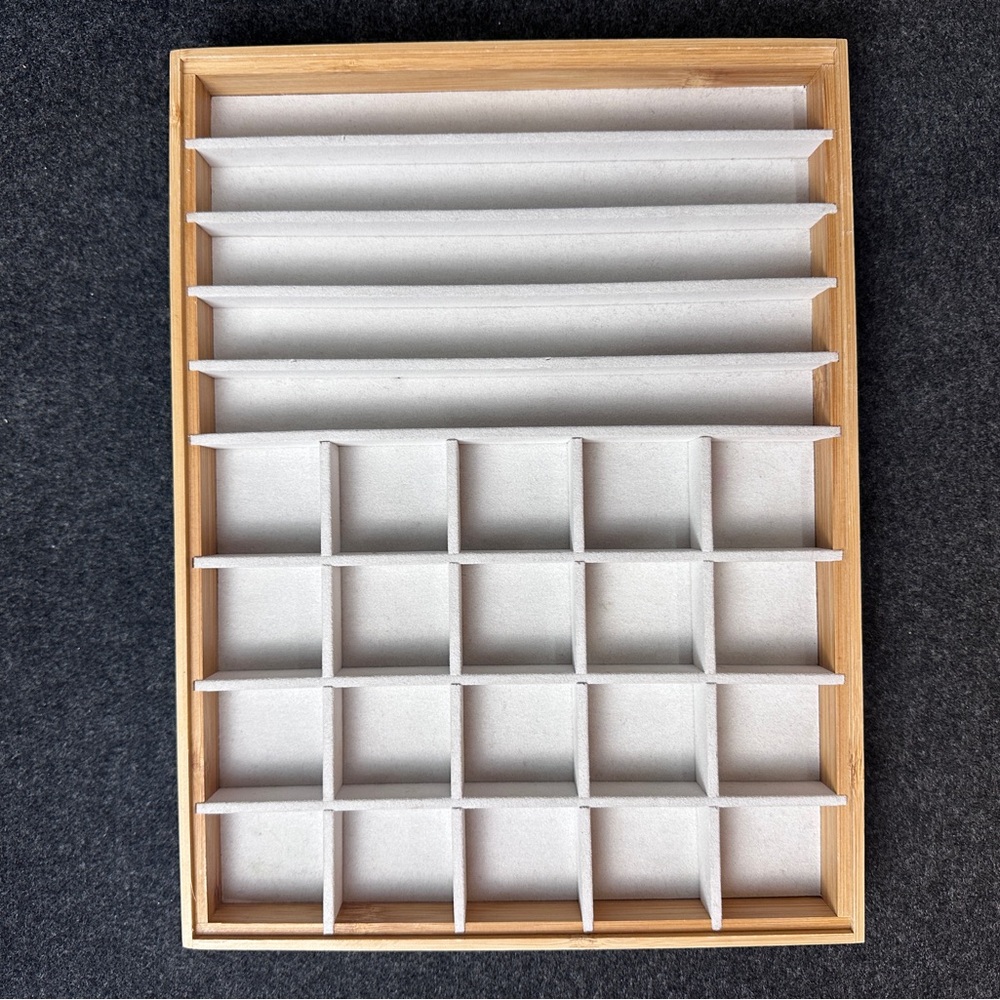 Jewelry Organizers 
Set of 2 Stackable in Light Wood